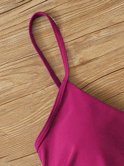 Swim Summer Beach Palm Random Print Adjustable Strap Bikini