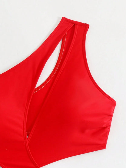 Swim SXY New Summer Solid Color Sexy Hollow Front Criss-Cross Special Craft Vacation Casual Beach Women One-Piece Swimsuit
