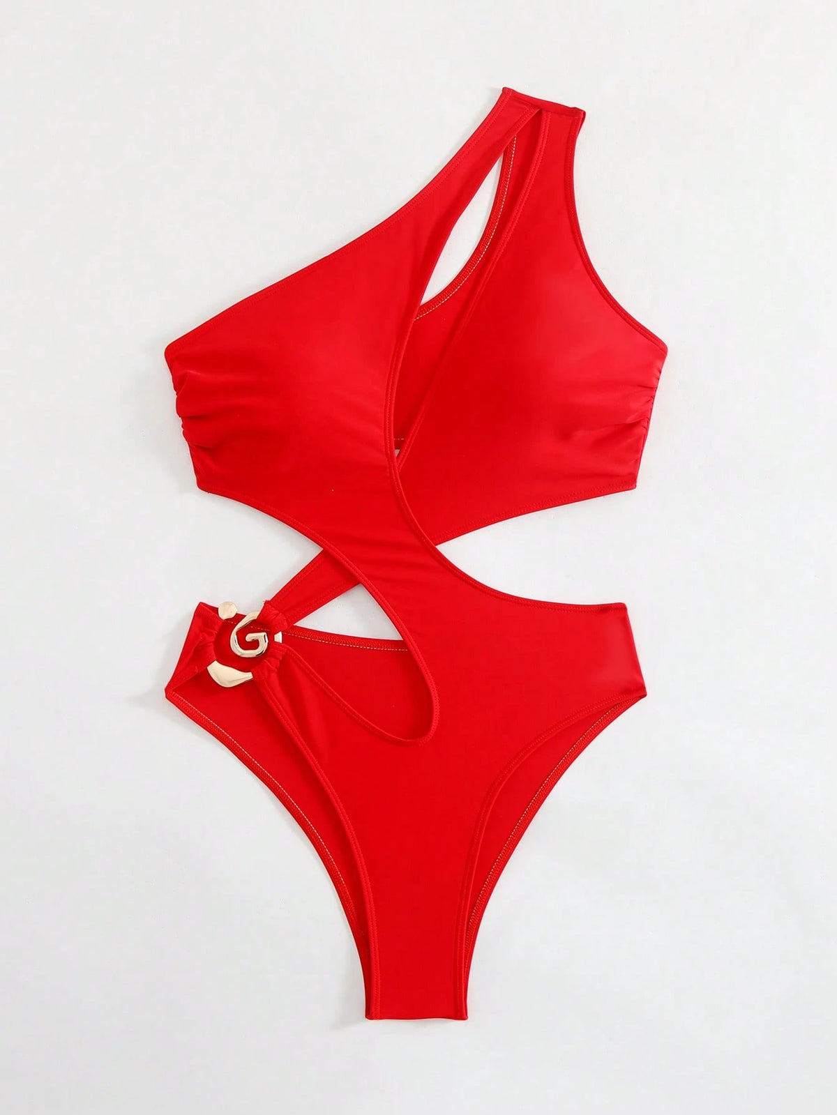 Swim SXY New Summer Solid Color Sexy Hollow Front Criss-Cross Special Craft Vacation Casual Beach Women One-Piece Swimsuit
