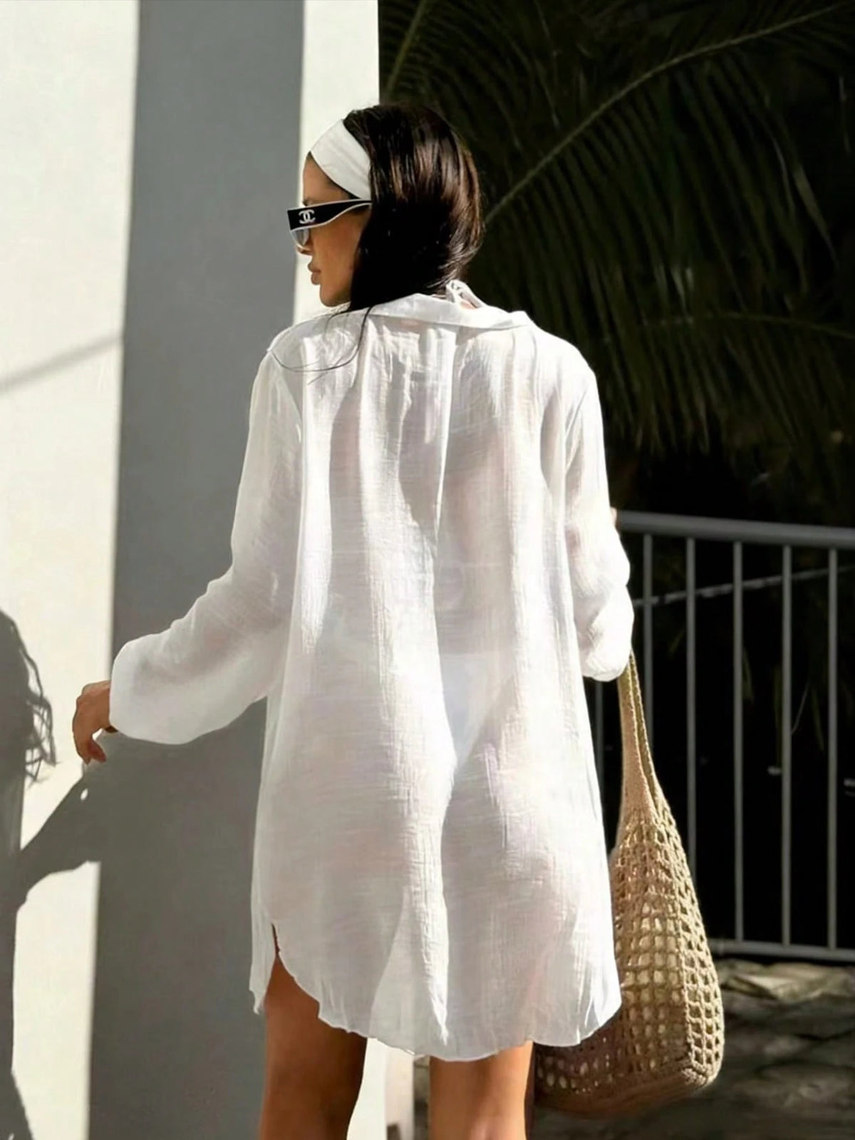 Swim SXY Women's Solid Color Long Sleeve Kimono, Vacation Beach