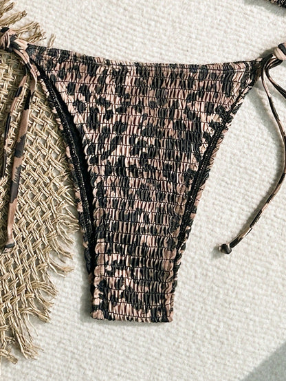 Swim Vcay 2pcs Women Leopard Print Bikini Set, Random Print Summer