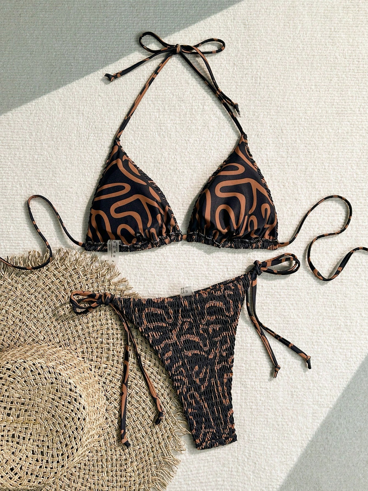 Swim Vcay 2pcs Women Leopard Print Bikini Set, Random Print Summer