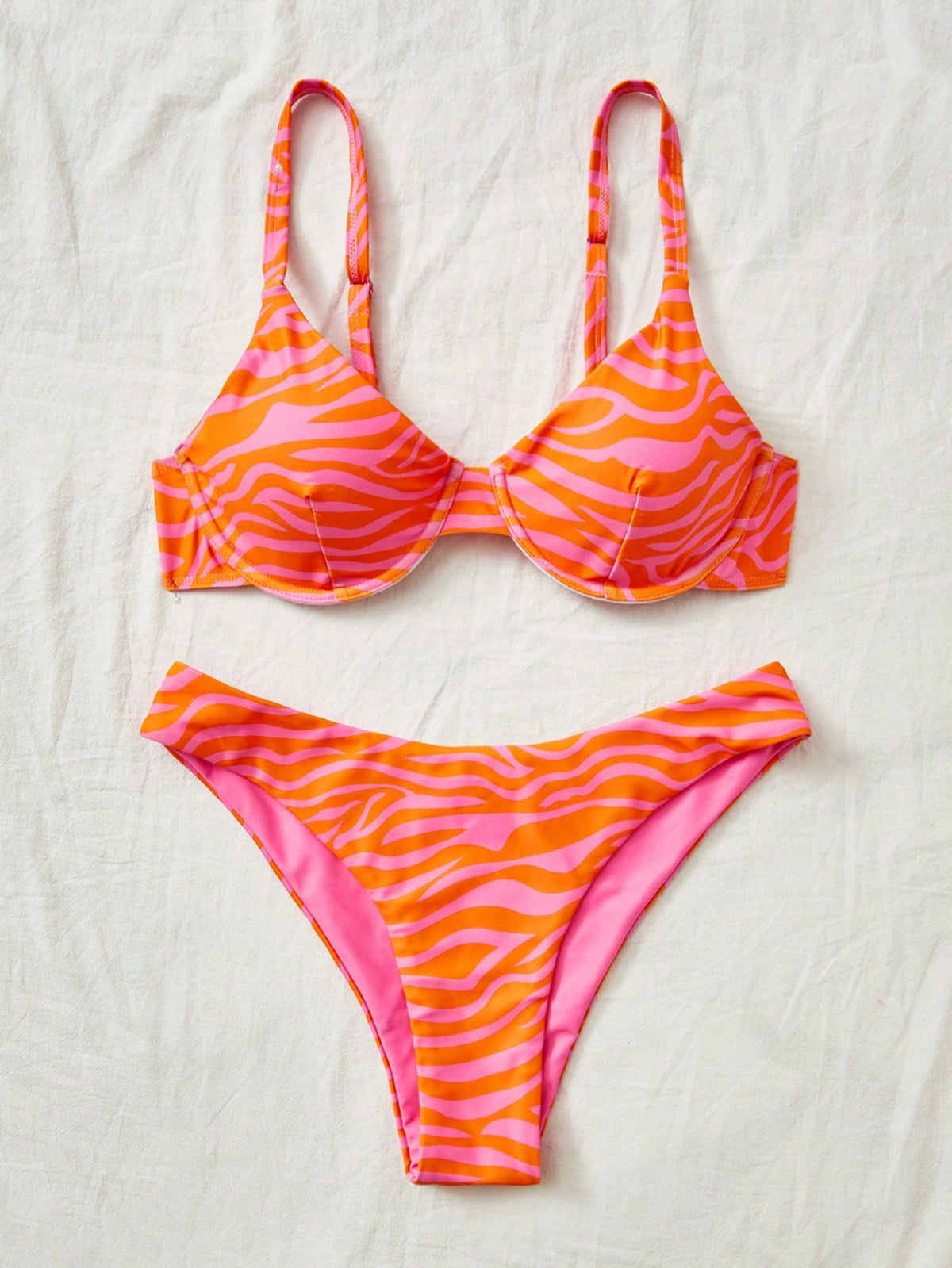 Swim Vcay Leopard Print Bikini Set, Vacation Beach Bikini Set For Summer