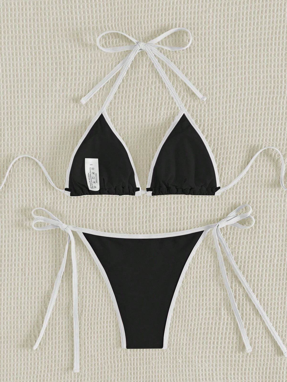 Swim Vcay Vacation Beach Contrast Color Trim Bikini Set Beach Outfit For Women Summer Swimwear Women Bikini Sets Women's Swimwears