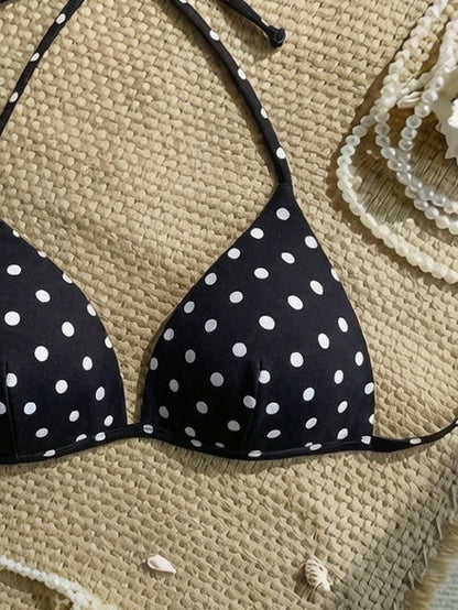 Swim Vcay Women's Polka Dot Bikini Top For Beach Vacation