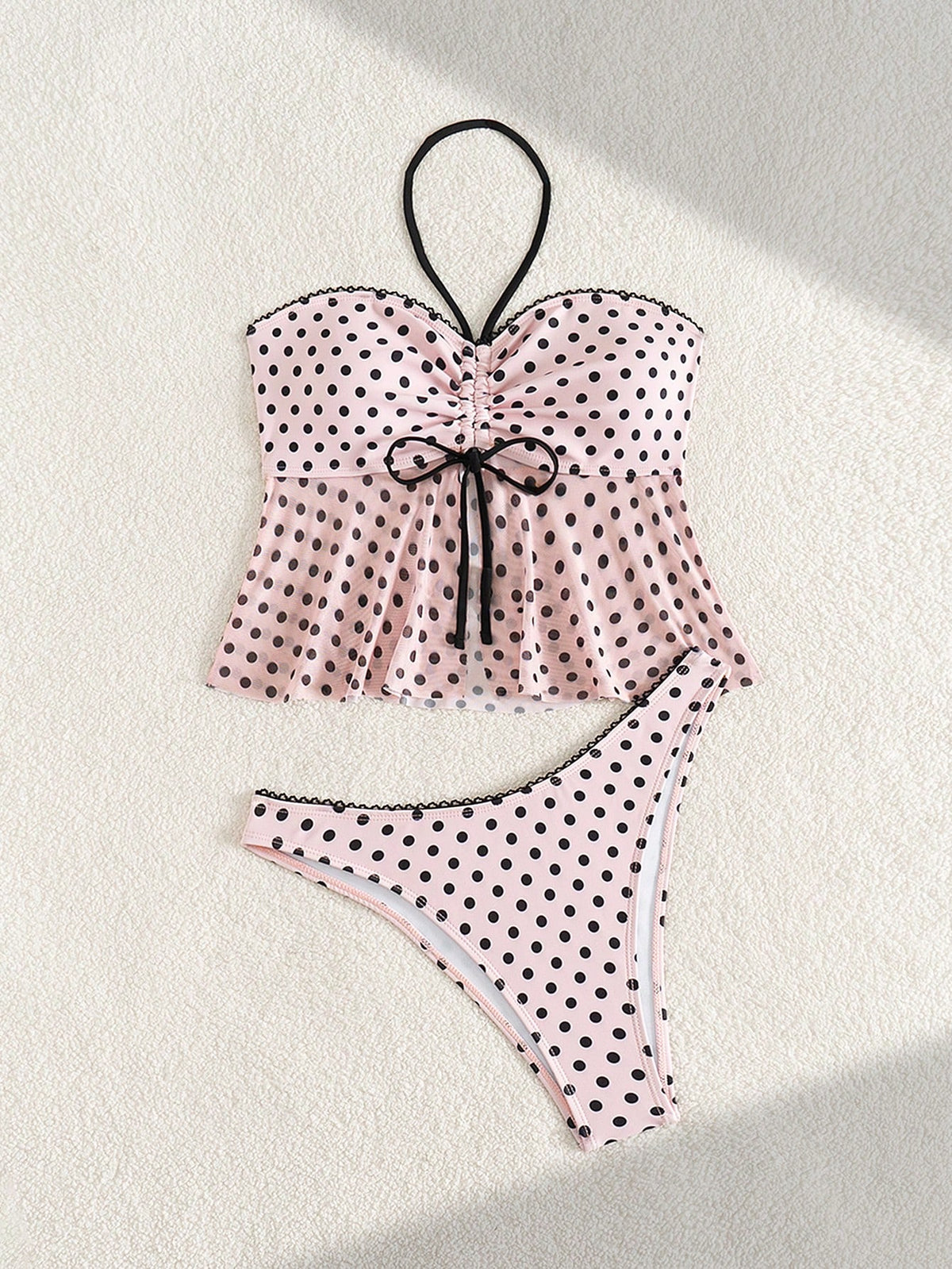 Swim Vcay Women's Polka Dot Sexy Bikini 2 Pieces Set, Sweet For Beach, Holiday, Party For Summer Beach Vacation