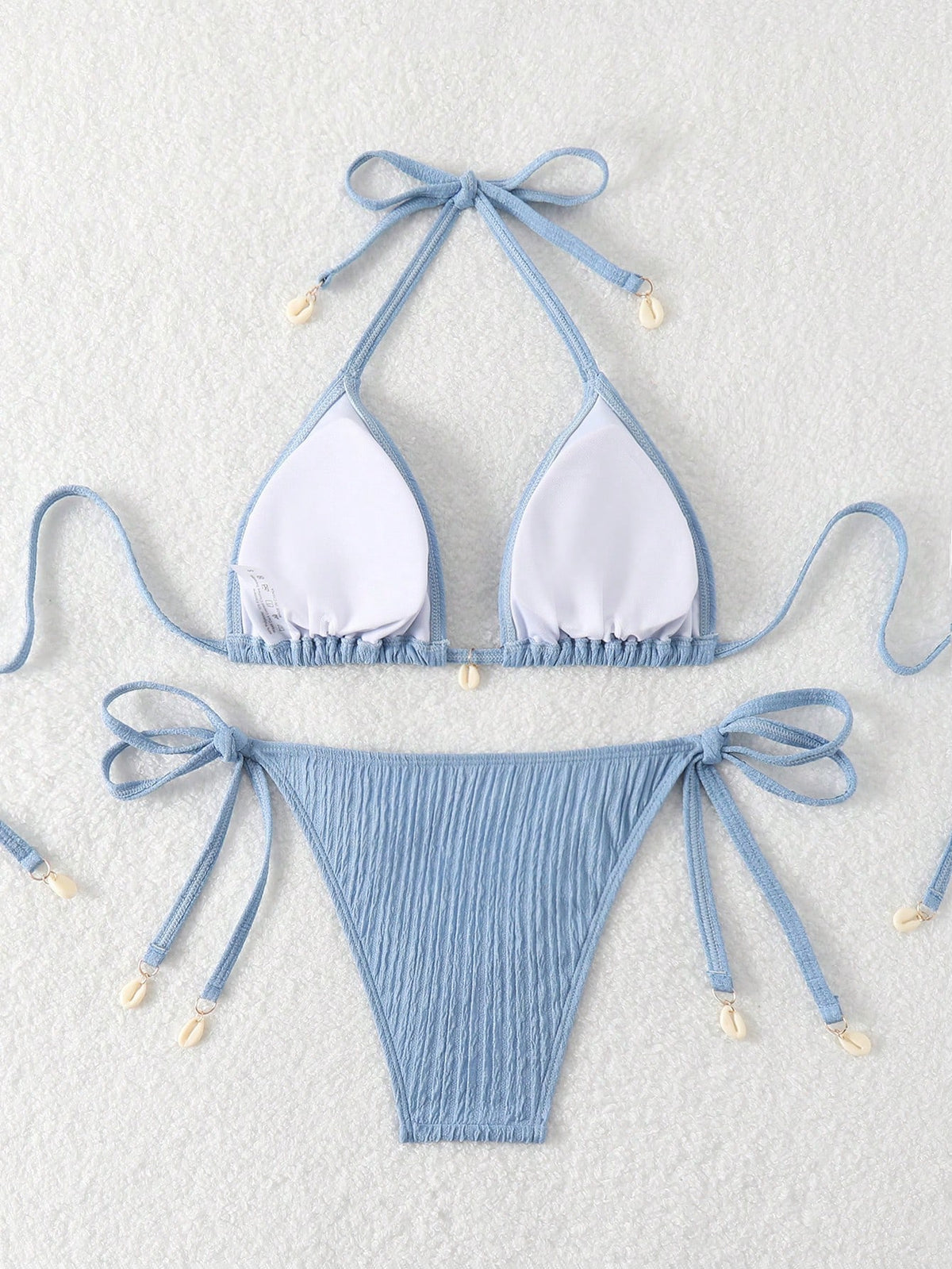 Swim Vcay Women's Solid Color Halter Strap Sexy Bikini Set, Summer Beachwear