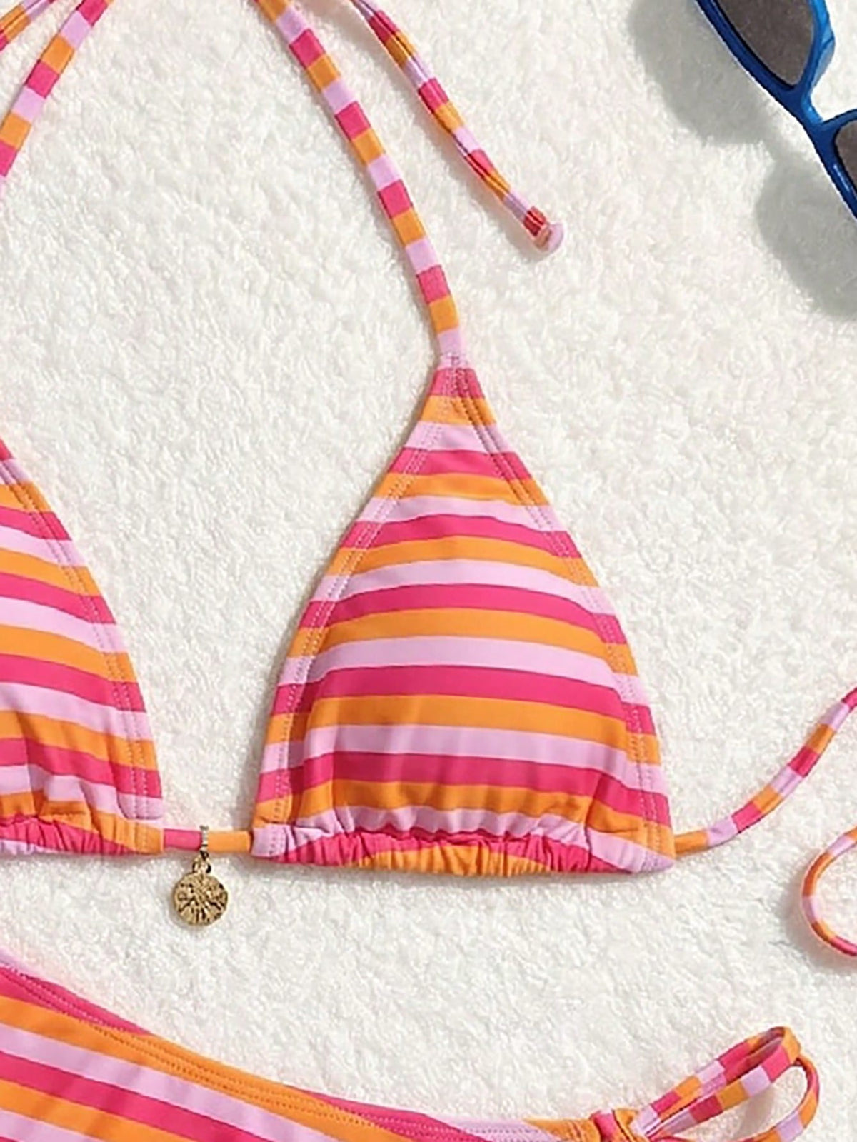Swim Vcay Women's Summer Beach Random Floral Print Halter Tie Sexy Bikini Swimwear Set