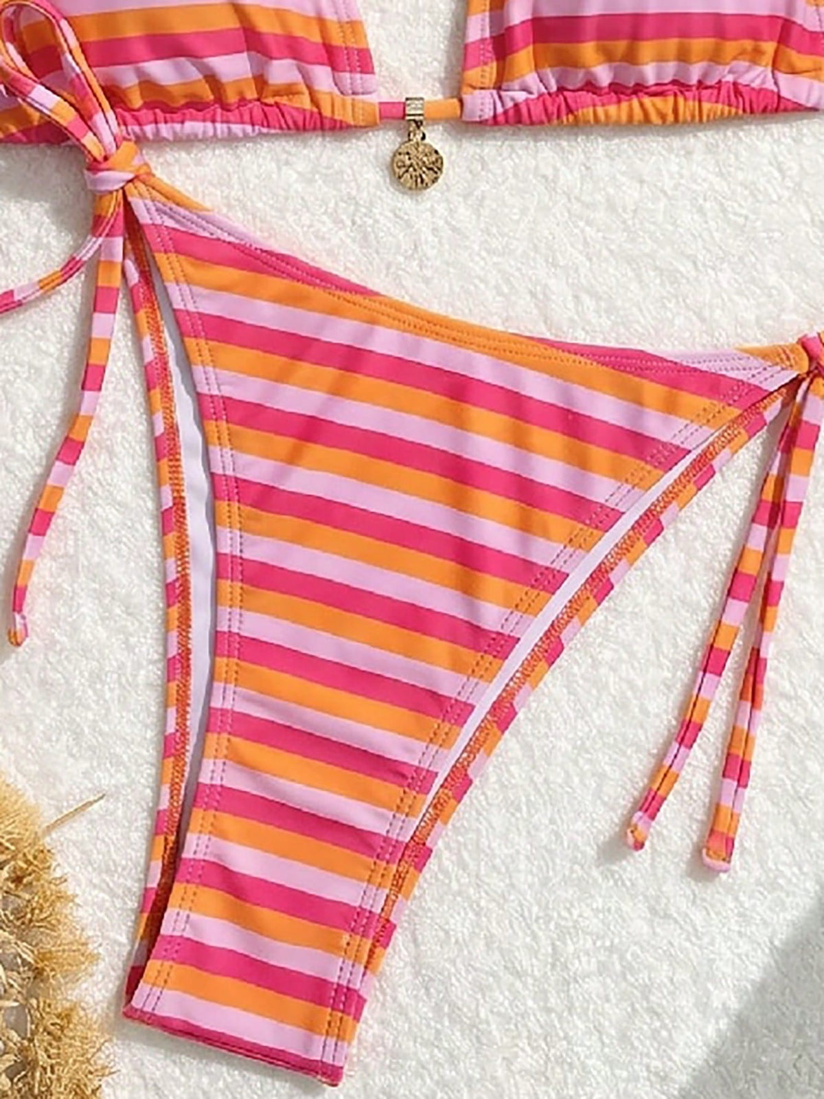 Swim Vcay Women's Summer Beach Random Floral Print Halter Tie Sexy Bikini Swimwear Set