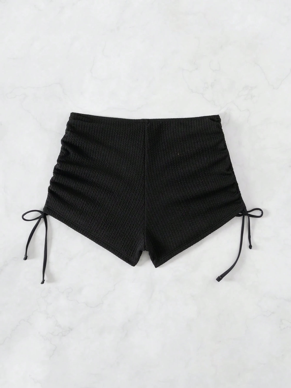 Swim Vcay Women's Summer Beach Side Ruched Swim Shorts