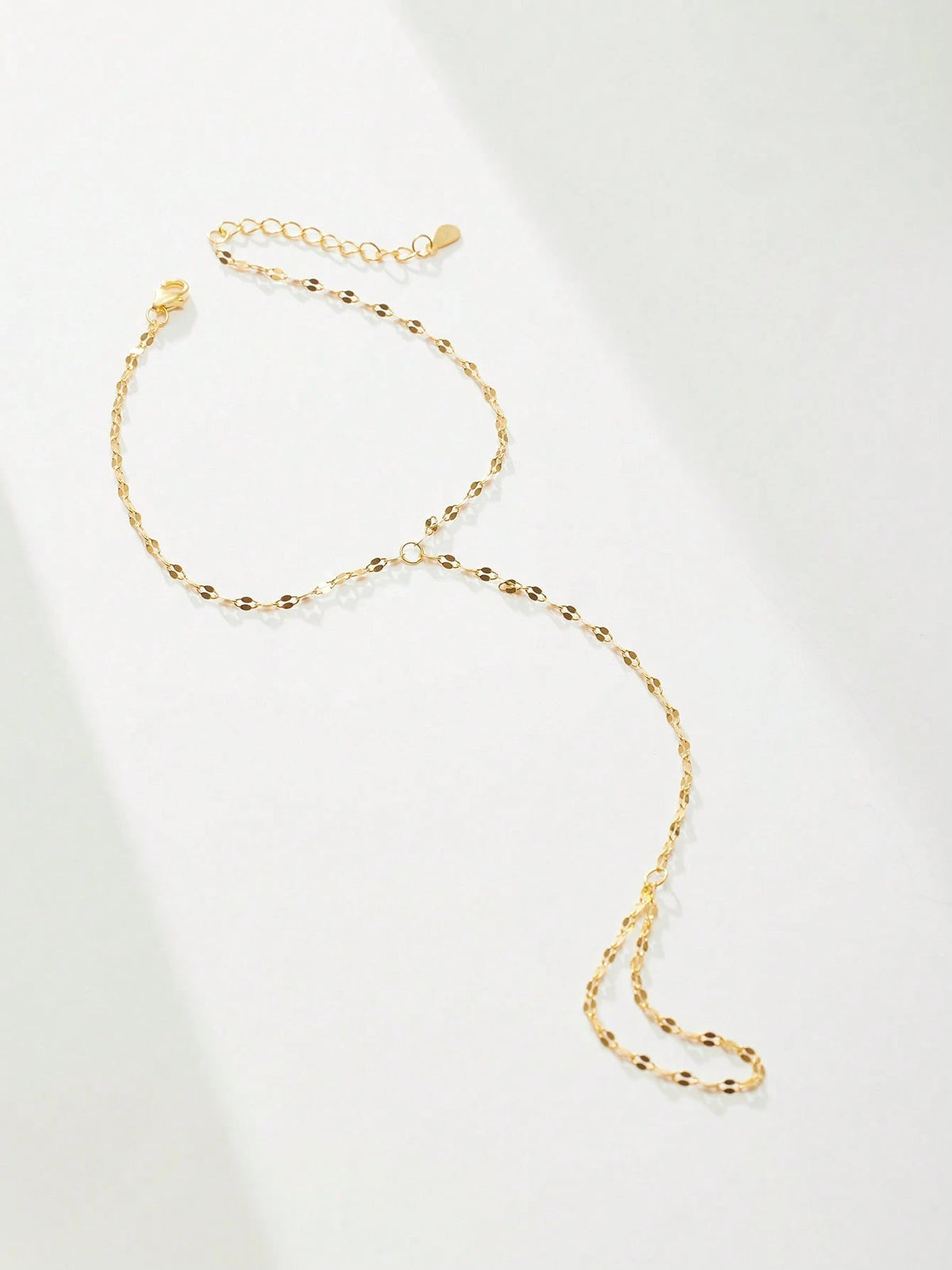 SYMFNY Minimalist Unique 925 Sterling Silver Shiny Lip-Shaped Chain Ring Bracelet