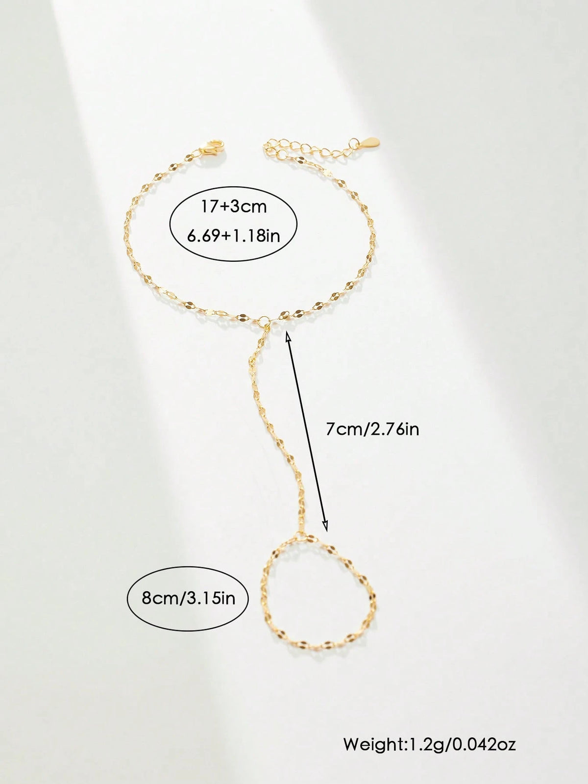 SYMFNY Minimalist Unique 925 Sterling Silver Shiny Lip-Shaped Chain Ring Bracelet