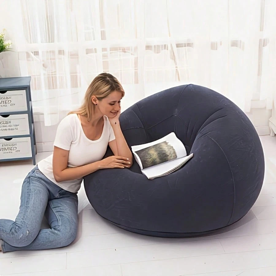 TAIMASI Large Inflatable Bean Bag Chair – Soft & Comfortable Tatami-Style Round Lounge Sofa For Indoor & Outdoor, Relaxing Seat For Living Room, Office, Picnic, Or Camping, Ideal Birthday Halloween Ch