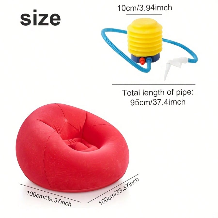 TAIMASI Large Inflatable Bean Bag Chair – Soft & Comfortable Tatami-Style Round Lounge Sofa For Indoor & Outdoor, Relaxing Seat For Living Room, Office, Picnic, Or Camping, Ideal Birthday Halloween Ch
