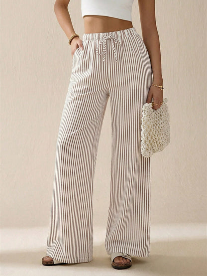 Tall Striped & Printed Casual Daily Wear Women Spring/Summer Long Pants, Tall Women
