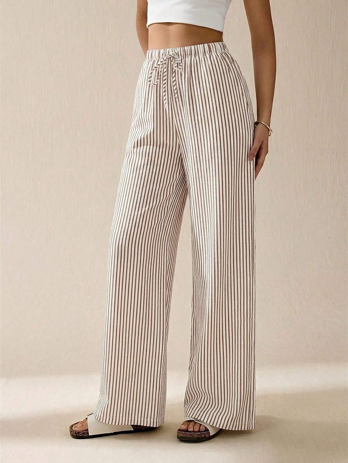 Tall Striped & Printed Casual Daily Wear Women Spring/Summer Long Pants, Tall Women