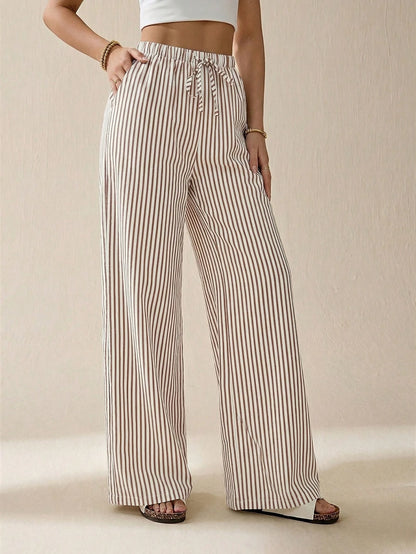 Tall Striped & Printed Casual Daily Wear Women Spring/Summer Long Pants, Tall Women