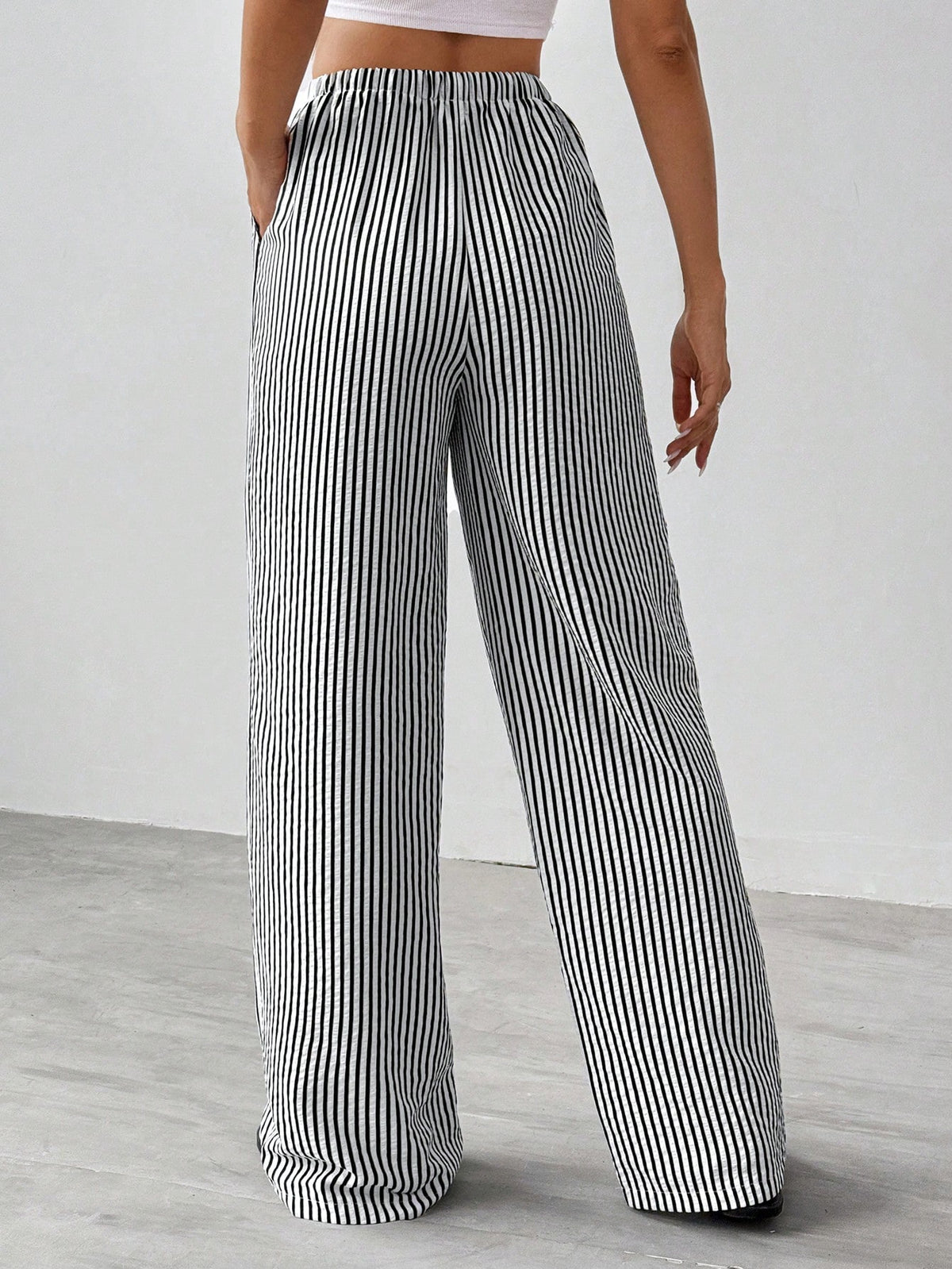 Tall Striped & Printed Casual Daily Wear Women Spring/Summer Long Pants, Tall Women