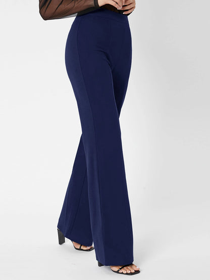 Tall Zipper Back Solid Palazzo Pants, Tall Women