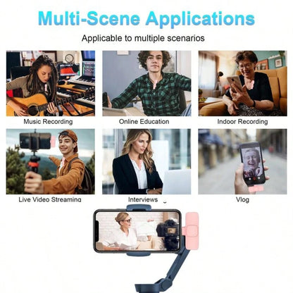 Tangle-Free Solid Color Live Streaming Equipment Wireless Lavalier Microphone, USB Rechargeable Plug-Play Wireless Microphone, Omnidirectional Condenser Recording Microphone Spring Mother's Day
