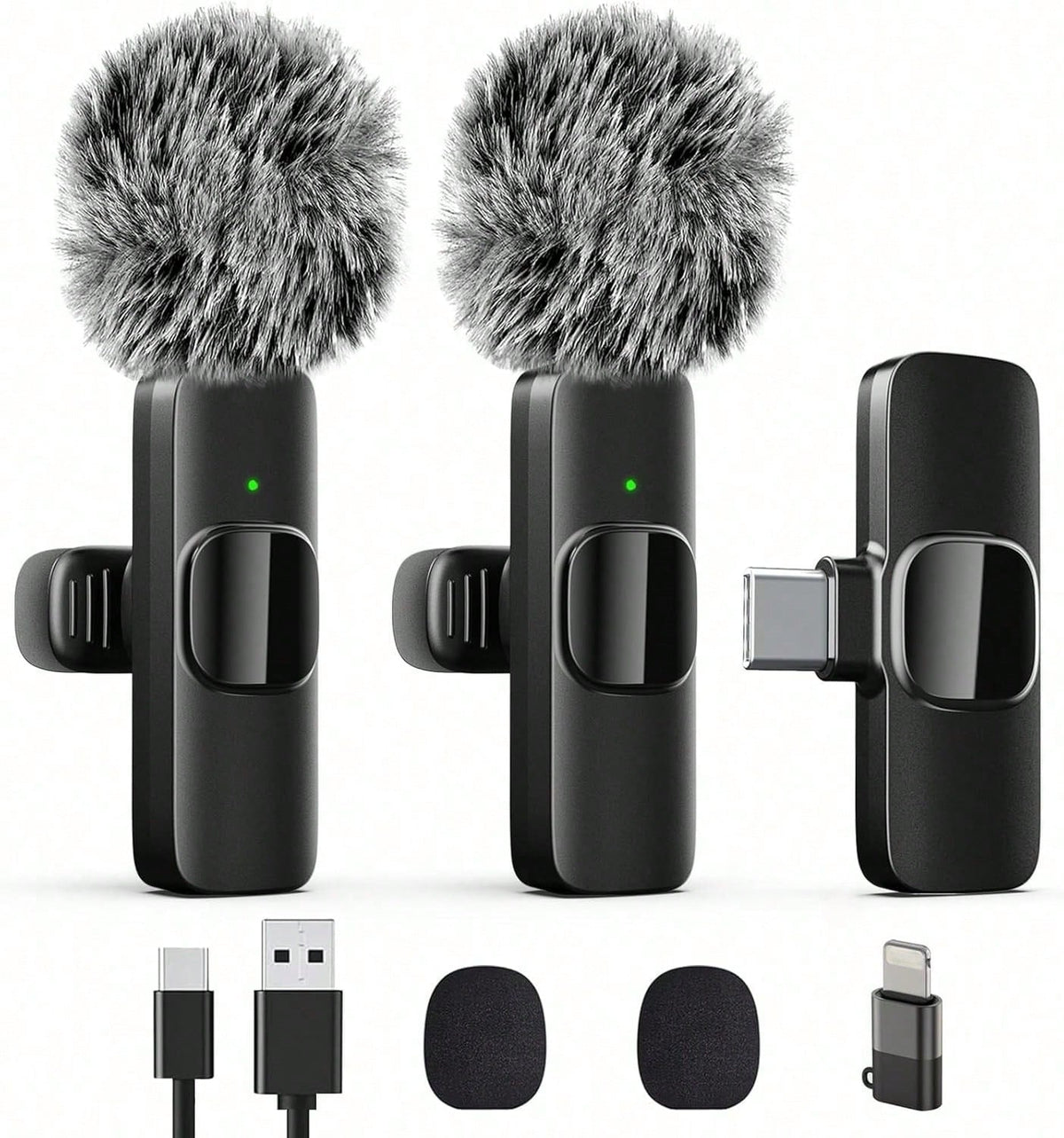 Tangle-Free Wireless Lavalier Microphone Live Streaming Equipment Professional Lapel Microphone For IPhone Pad Mini Video Recording Mic For Interview Video Podcast Vlog YouTub Livestream Noise Reducti