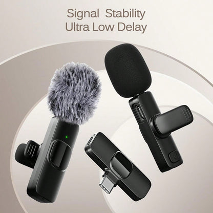 Tangle-Free Wireless Lavalier Microphone Live Streaming Equipment Professional Lapel Microphone For IPhone Pad Mini Video Recording Mic For Interview Video Podcast Vlog YouTub Livestream Noise Reducti