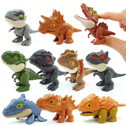 Tecforood Biting Finger Dinosaur Toys Snap Squad Dinosaur Collectibles Creative Interactive Dino Figures Mini Dinosaur Model Playset Educational Bite Hand Dinosaur Toy For Kids Early Cognitive Learnin