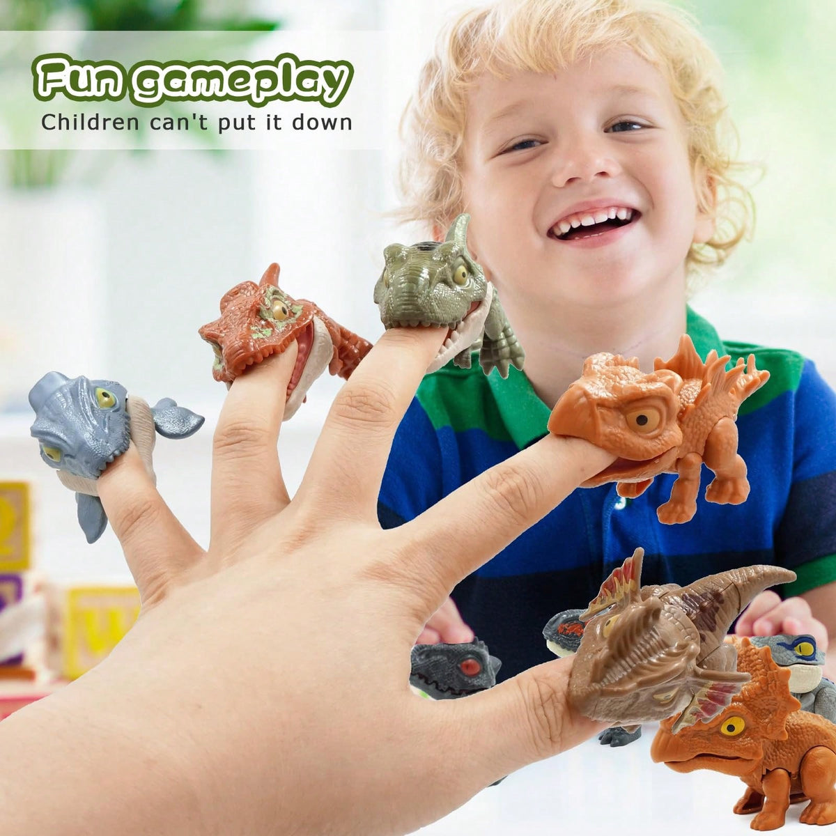 Tecforood Biting Finger Dinosaur Toys Snap Squad Dinosaur Collectibles Creative Interactive Dino Figures Mini Dinosaur Model Playset Educational Bite Hand Dinosaur Toy For Kids Early Cognitive Learnin