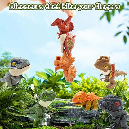 Tecforood Biting Finger Dinosaur Toys Snap Squad Dinosaur Collectibles Creative Interactive Dino Figures Mini Dinosaur Model Playset Educational Bite Hand Dinosaur Toy For Kids Early Cognitive Learnin
