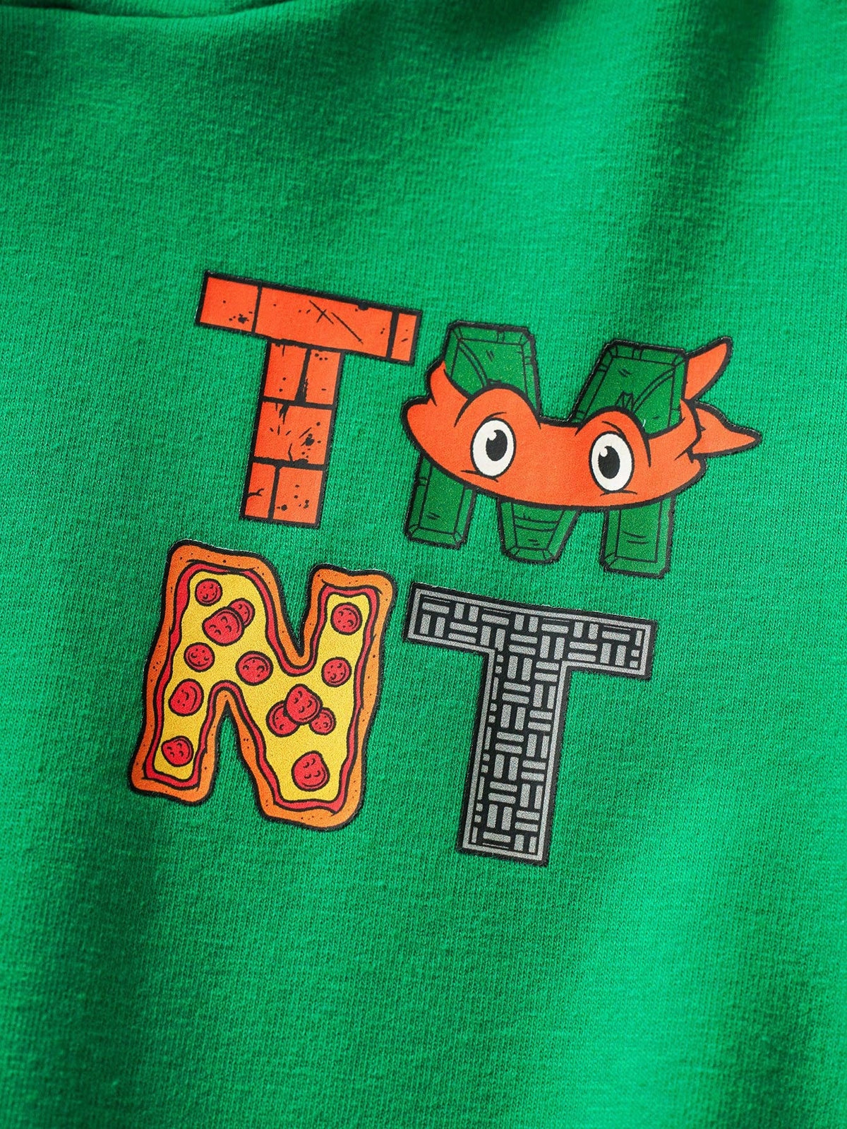 TEENAGE MUTANT NINJA TURTLES| Young Boy Cartoon Pizza Print Colorblock Casual Long Sleeve Sweatshirt Fall Winter