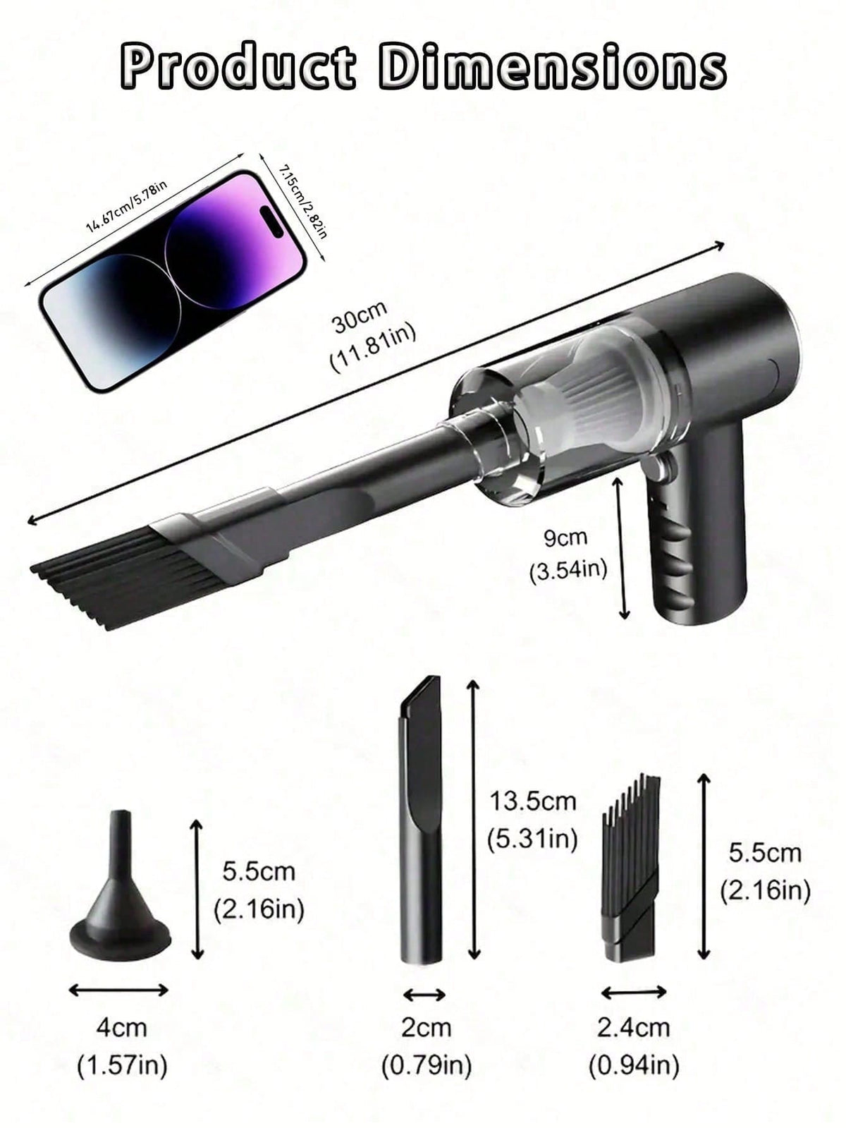 This 3-In-1 Wireless Handheld Vacuum Cleaner Is Compact And Portable With Powerful Suction. It Features A Built-In 1800mAh Type-C Rechargeable Battery, Suitable For Car, Home And Pet Cleaning, Adaptin