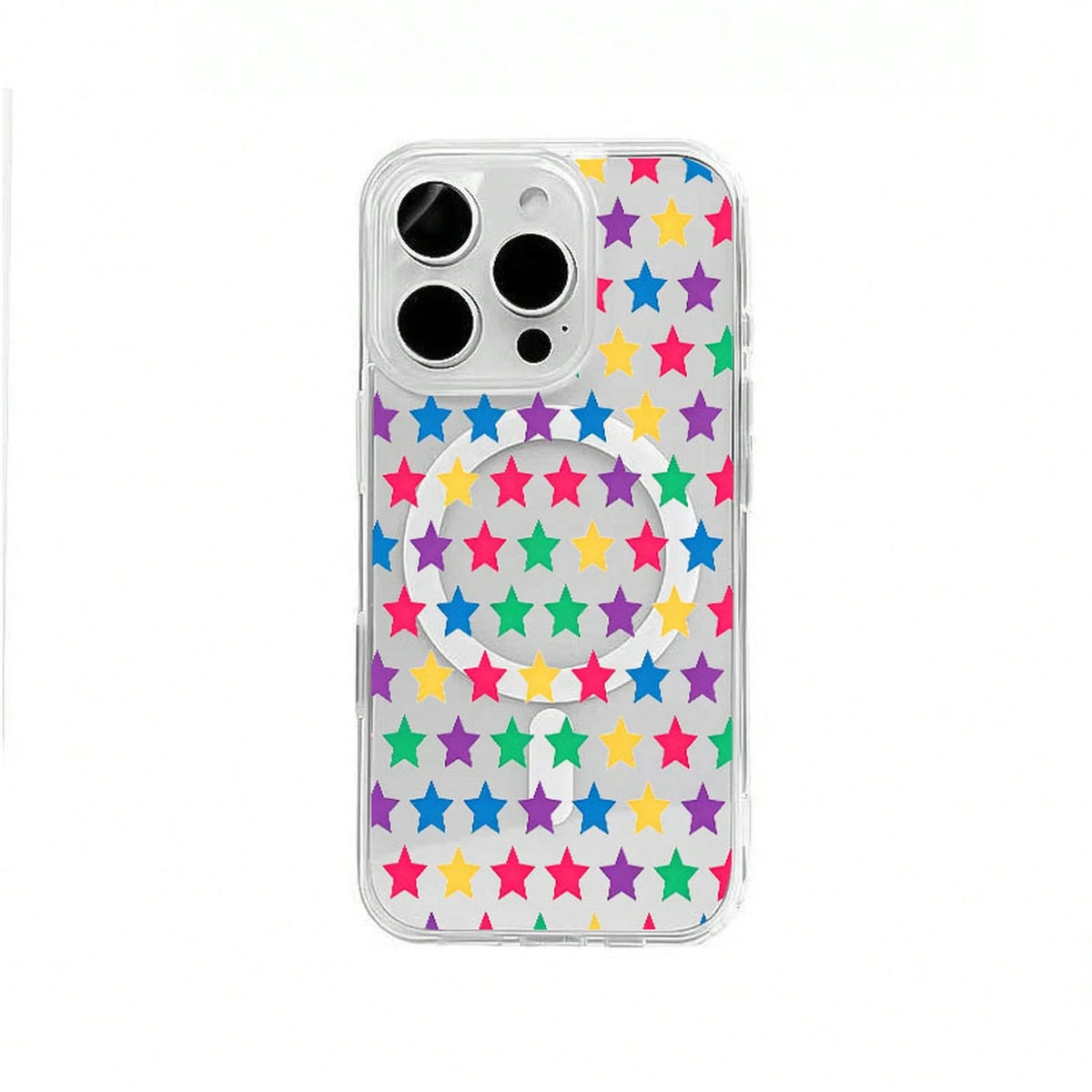 Transparent Magnetic Phone Case With Colorful Star Pattern Is Suitable For Galaxy S26 S25 S24 Edge, Plus, Ultra, A56/A15/A16, Foldable Models ZFOLD 7/6/5, ZFLIP 7/6/5, Supports Wireless Charging, Suit