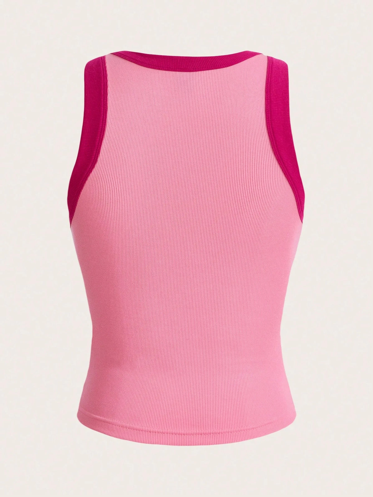 Tseoso Contrast Trim Ribbed Knit Tank Top