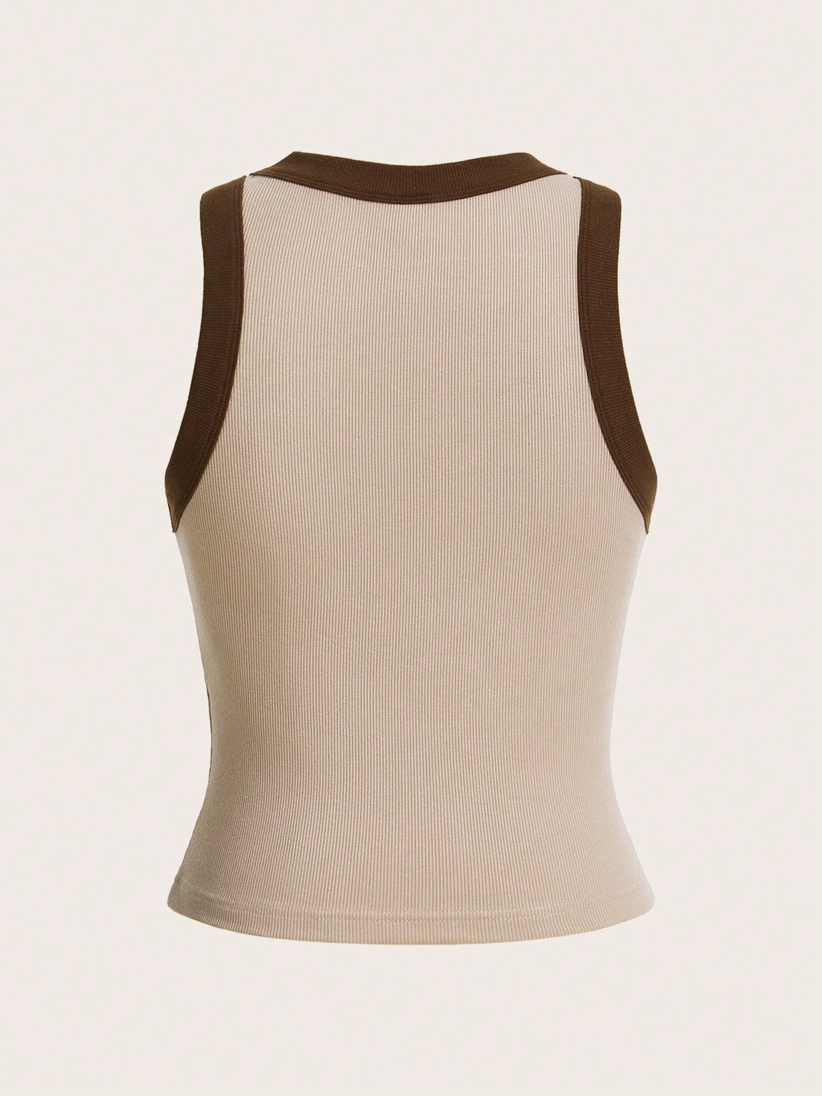 Tseoso Contrast Trim Ribbed Knit Tank Top