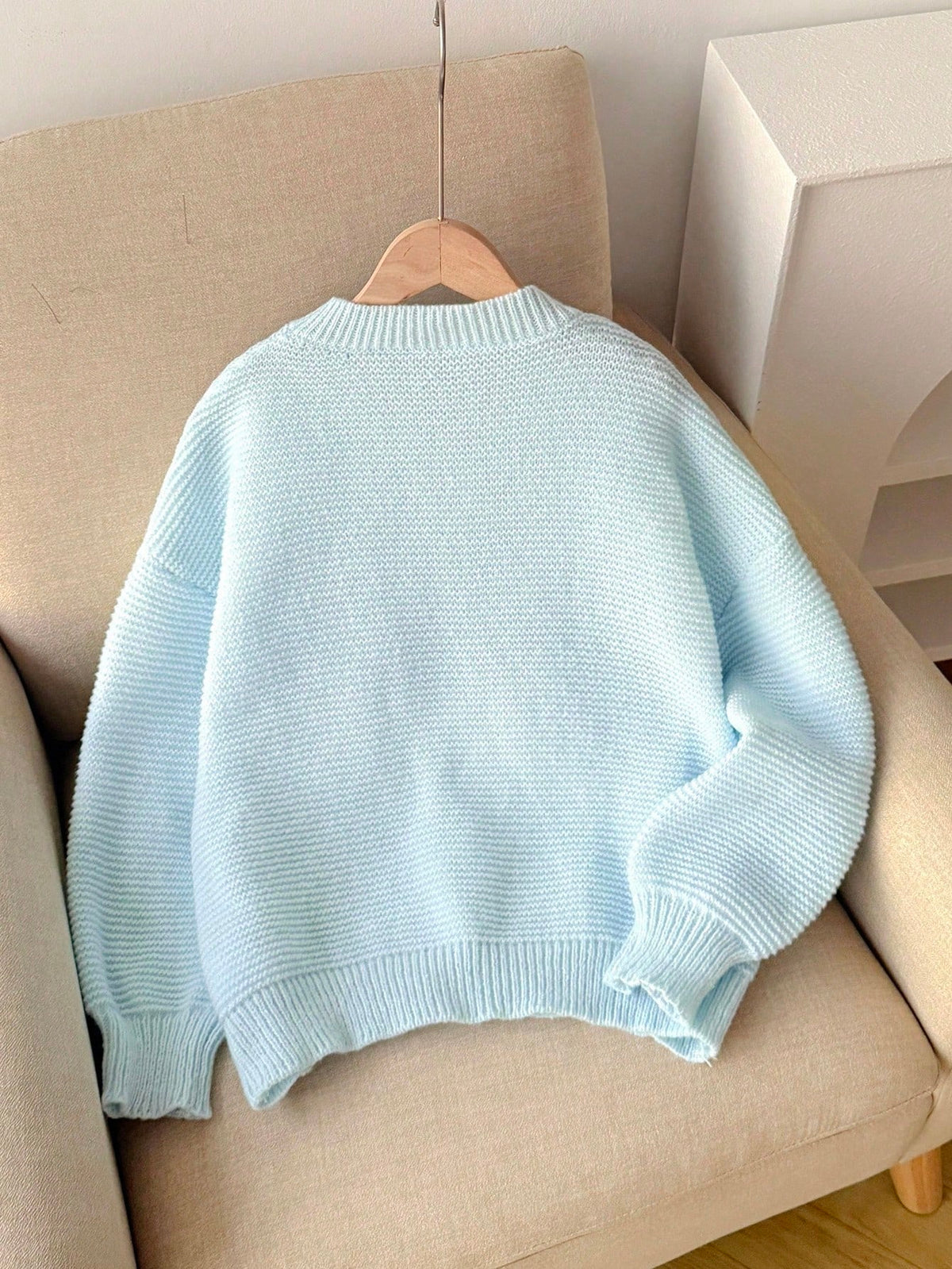 Tween Girls' Sweater With Bow Embroidery, Sweet Casual Versatile Daily Wear, Soft And Comfortable
