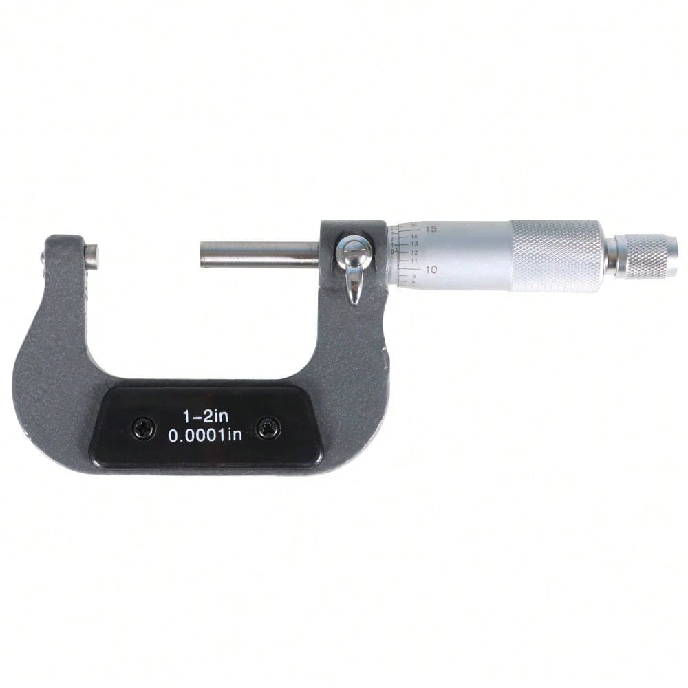 U-Shaped Outer Micrometer 1-2 Inch With Carbide Tip Accuracy 0.0001 Inch Suitable For Precision Measurement Work With Box