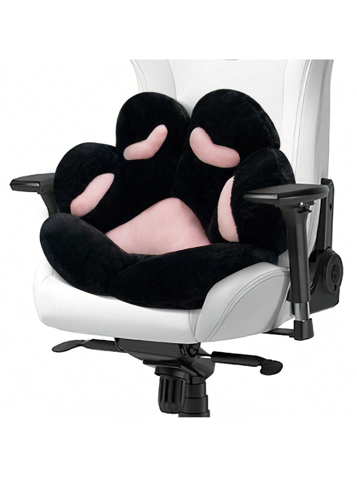 Ultra-Soft L-Shape Floor Seat Cushion- Compact Lounge Chair For Gamers & Home Office- Cozy 28x24 Inch Plush Pad For Dorm Or Apartment- Black & White