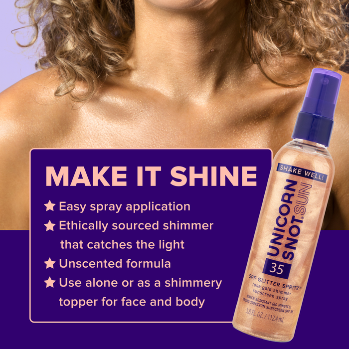 Unicorn Snot - SPF 35 Sunscreen Spray - Rose Gold Shimmer