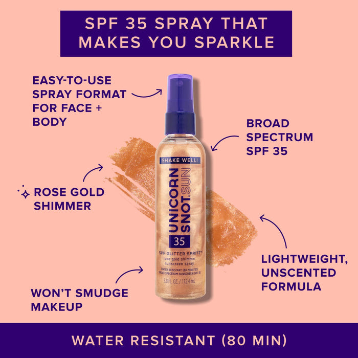 Unicorn Snot - SPF 35 Sunscreen Spray - Rose Gold Shimmer