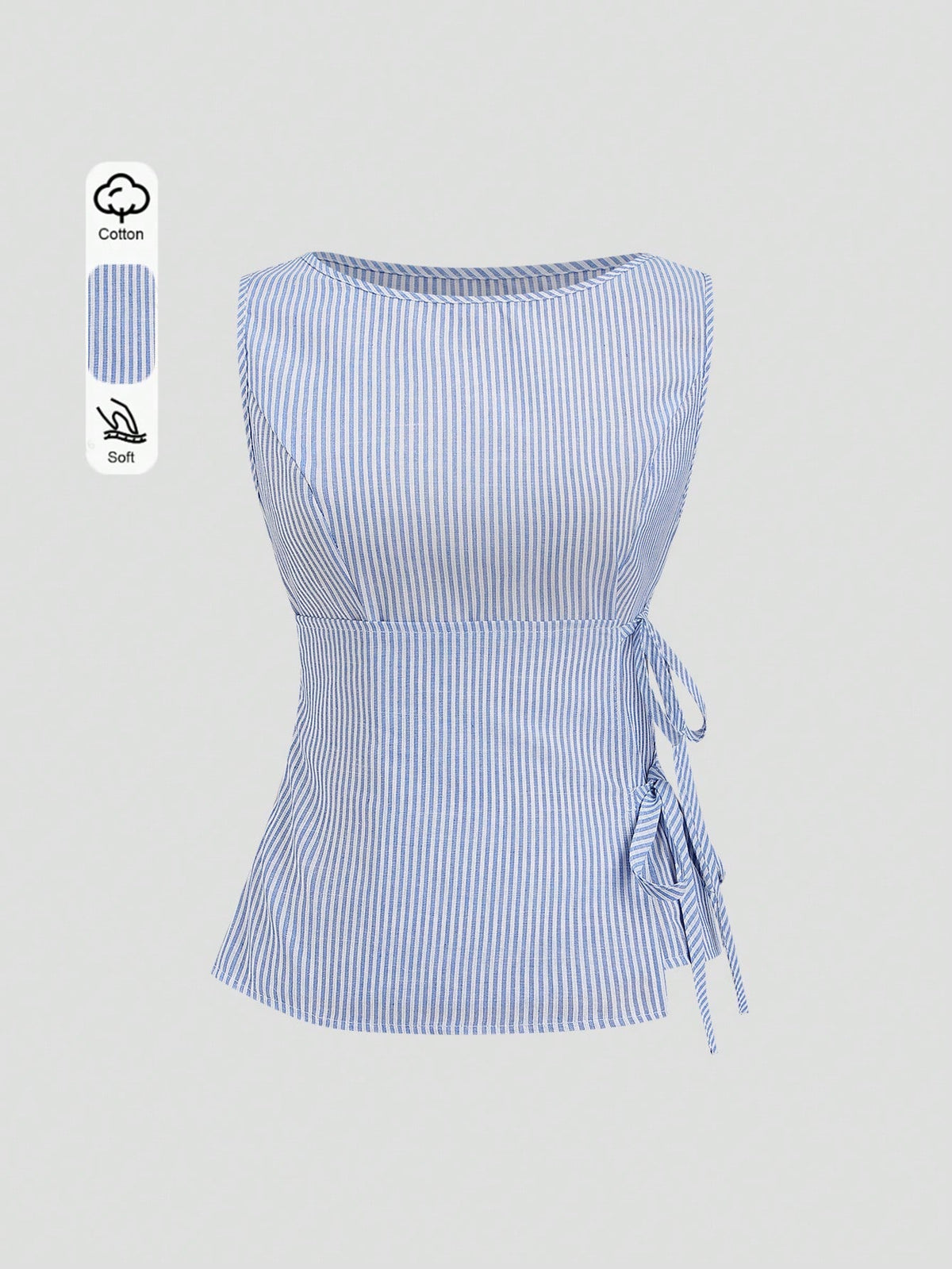 Unity Retro Plaid Round Neck Design Sense College Style Sexy Girl Sleeveless Shirt, Summer New Tie-Up Slim Fit Delicate Girly Sweet Blouse For Women