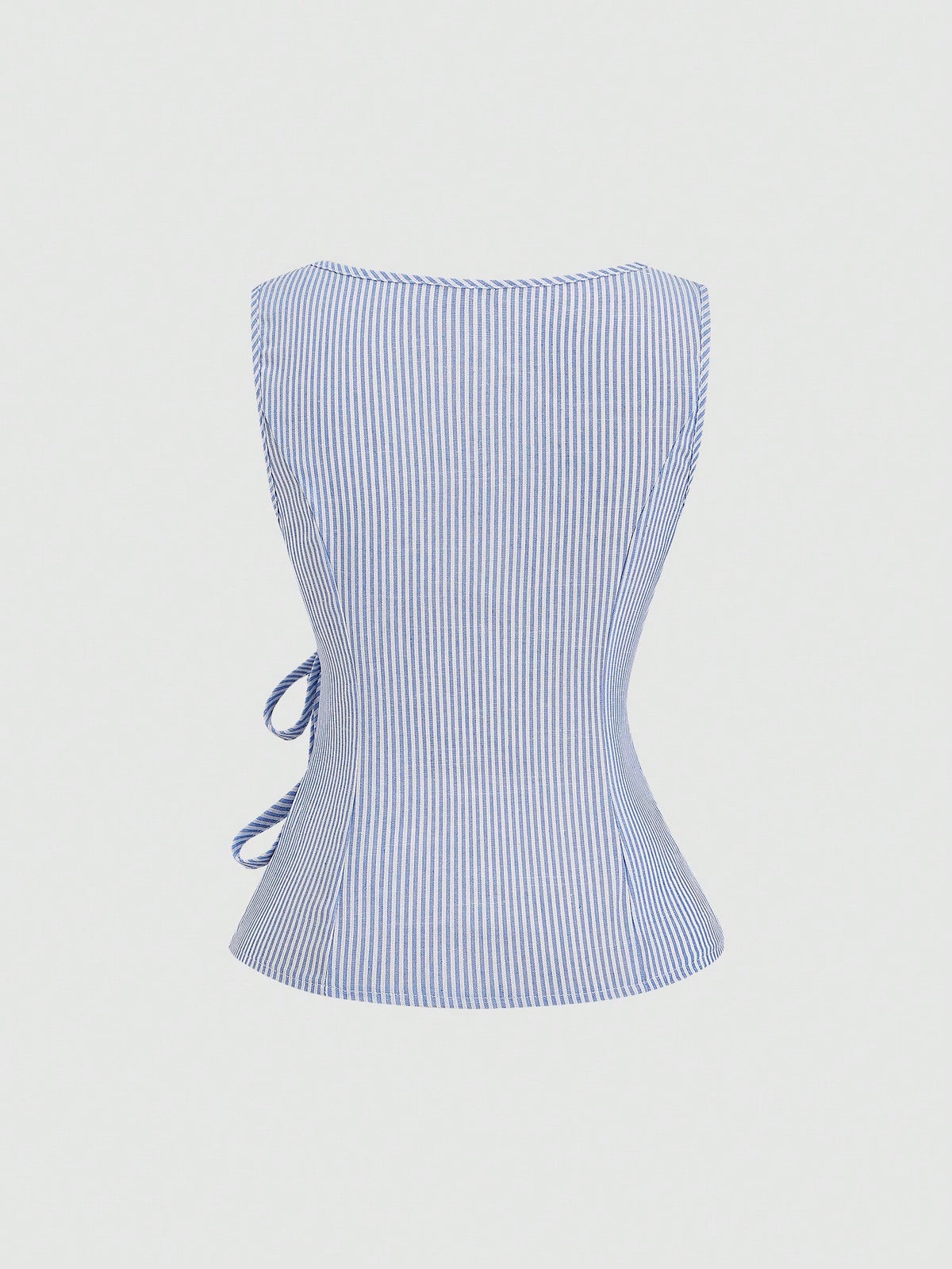 Unity Retro Plaid Round Neck Design Sense College Style Sexy Girl Sleeveless Shirt, Summer New Tie-Up Slim Fit Delicate Girly Sweet Blouse For Women