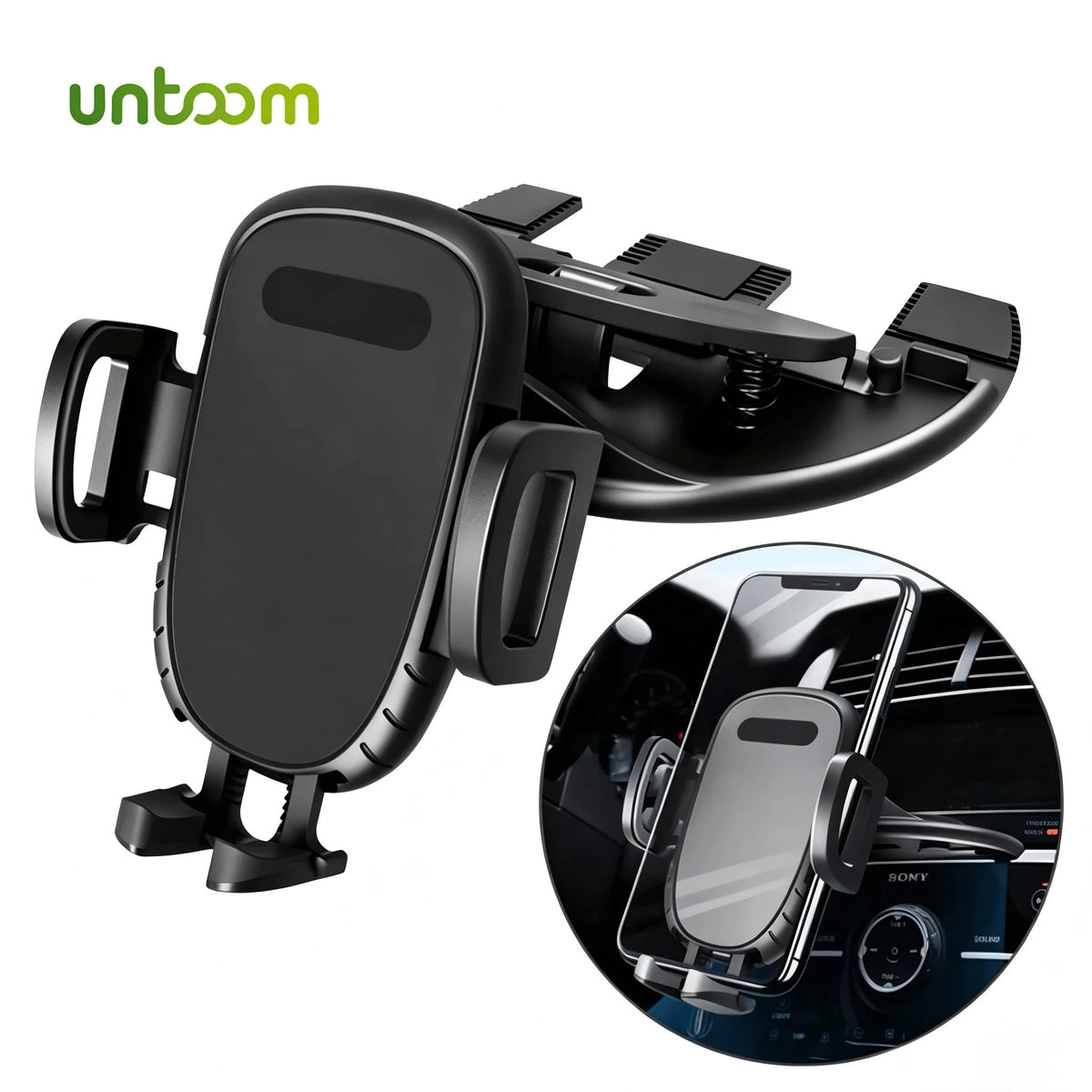 Untoom Universal CD Slot Car Phone Holder 360 Degree Rotation Car Phone Mount Mobile Phone Stand In Car Compatible With IPhone