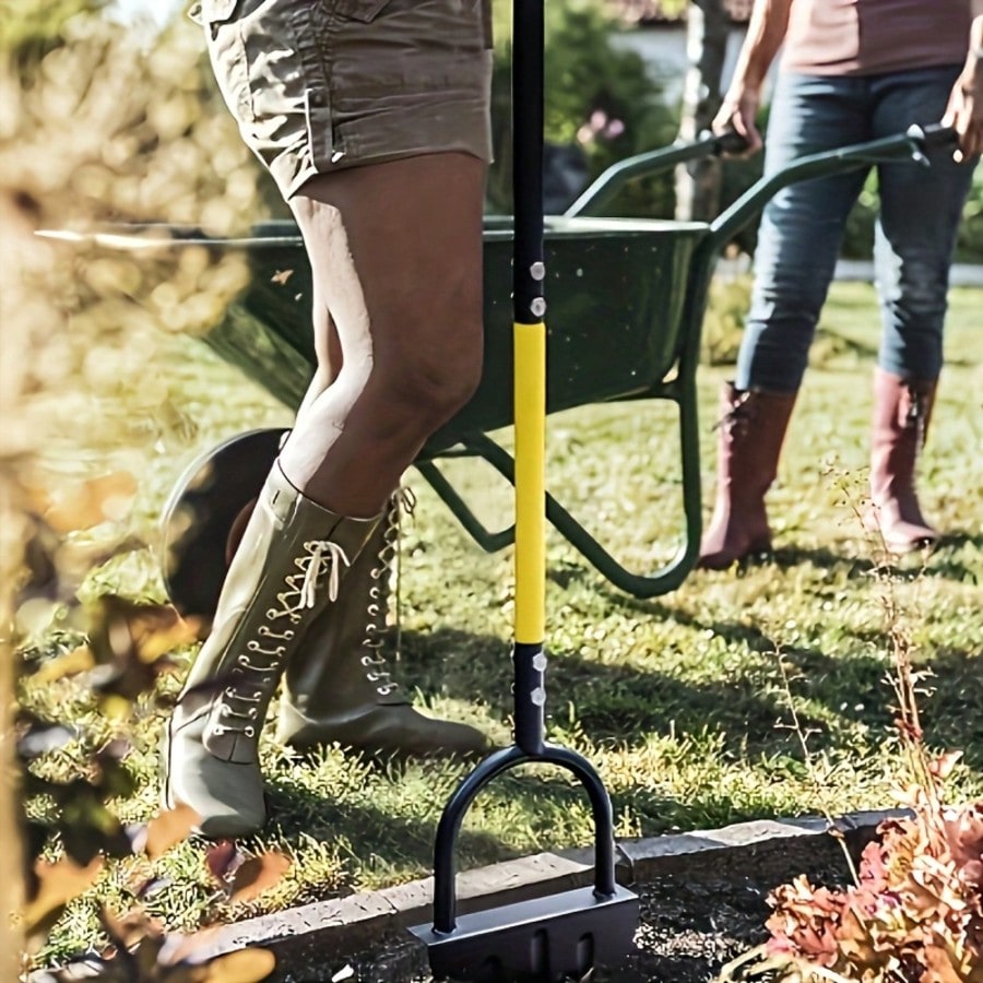UPPVU 1J Piece Manual Edge Cutting Shovel With Handle Half-Moon Lawn Edge Cutting Machine Serrated Hand Lawn Edge Cutting Tool Step Edge Cutting Shovel