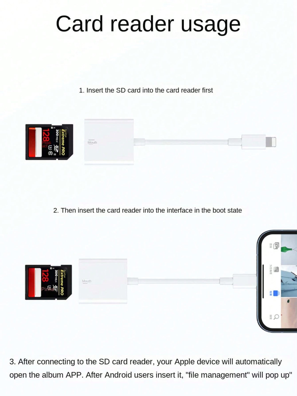 USB-C SD Card Reader, USB-C Memory Card Adapter, Trail Camera Viewer For Type-C OTG Devices. Compatible With SD, SDHC, SDXC, UHS-I, UHS-II Cards, For Tablets, Laptops And Android Devices. Plug And Pla