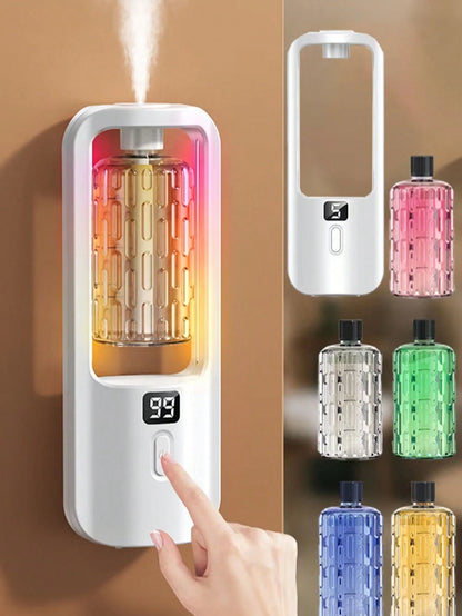 USB Rechargeable Essential Oil Diffuser, 5 Mist Modes Adjustable, LED Color Changing Mood Light, Wall Mounted Or Desktop, Digital Display, Continuous & Intermittent Mist Modes, Home, Bedroom, Office