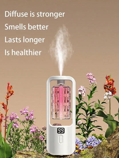 USB Rechargeable Essential Oil Diffuser, 5 Mist Modes Adjustable, LED Color Changing Mood Light, Wall Mounted Or Desktop, Digital Display, Continuous & Intermittent Mist Modes, Home, Bedroom, Office