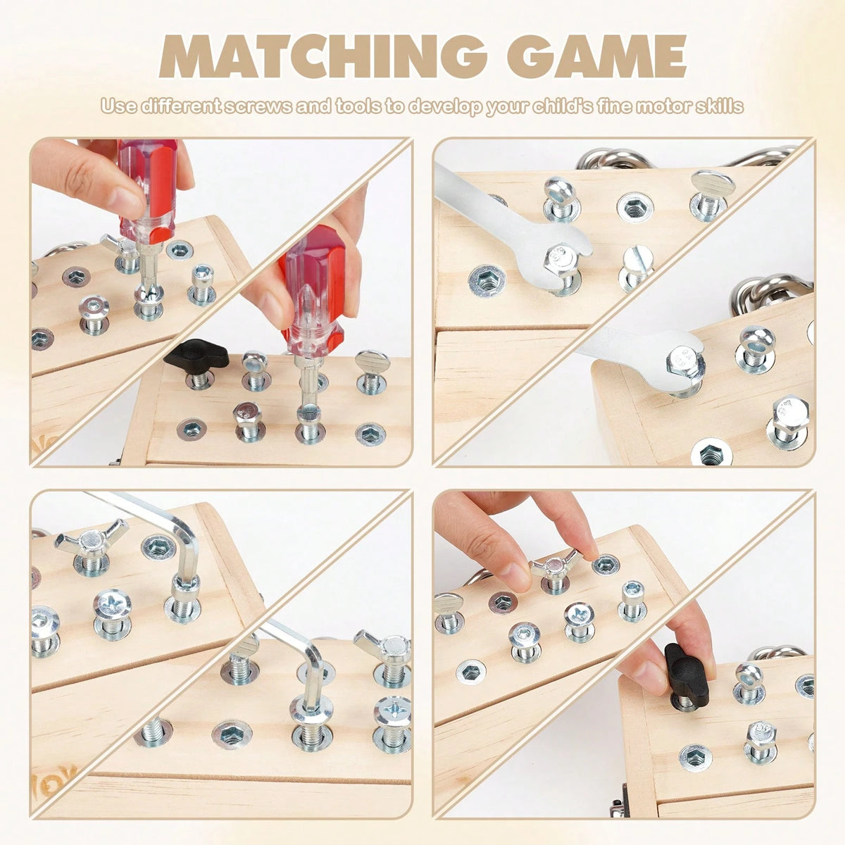 Vanplay Montessori Busy Board For 3-5 Year Olds – Wooden Screwdriver Board Set With Lock And Key, Kid Tool Set, Birthday Gift For 3 Year Old Boy