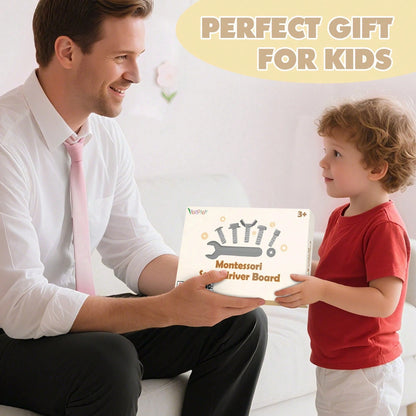 Vanplay Montessori Busy Board For 3-5 Year Olds – Wooden Screwdriver Board Set With Lock And Key, Kid Tool Set, Birthday Gift For 3 Year Old Boy