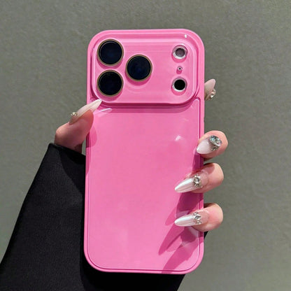 VESPOP Luxury Glossy Solid Color Glass Phone Case, Suitable For 17 Pro Max, 16, 15, 14, 13, 12, 11 Pro Max, Lens Protection, Shock-Proof Frame, Hard Back Cover