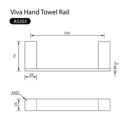 Viva Hand Towel Rail Bar Brushed Gold Accessories Arova